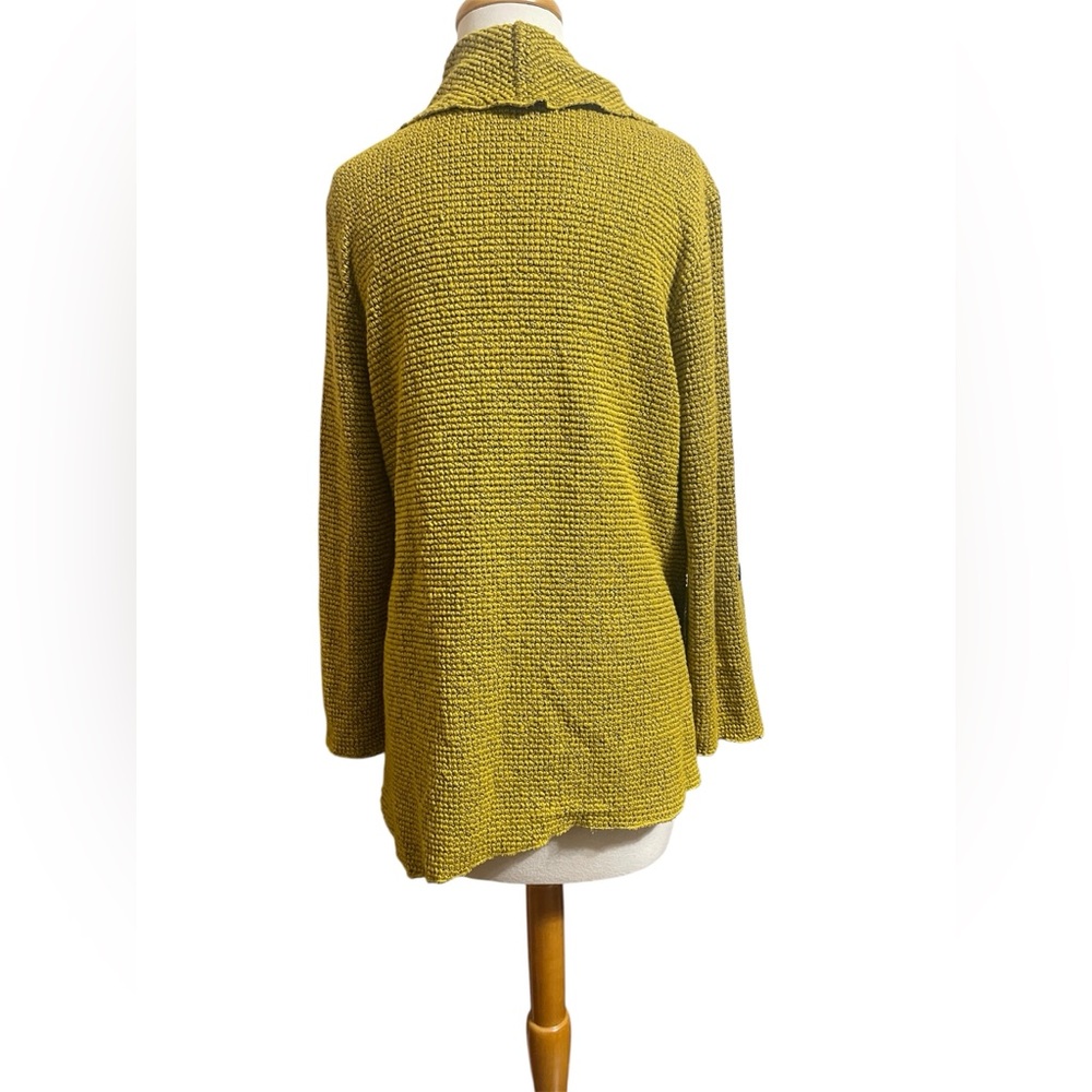 Ali Miles Green Yellow Cowl Neck Asymmetrical Sweater - Picture 2 of 4
